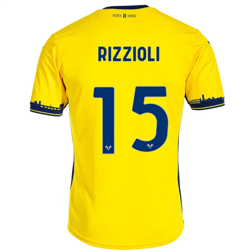 Danxen Hombre Camiseta Gaia Rizzioli #15 Amarillo 2ª Equipación 2023/24 La Camisa