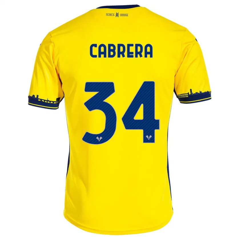 Danxen Hombre Camiseta Ilena Cabrera #34 Amarillo 2ª Equipación 2023/24 La Camisa