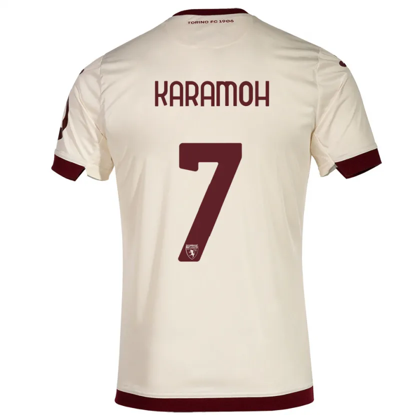 Danxen Hombre Camiseta Yann Karamoh #7 Champán 2ª Equipación 2023/24 La Camisa