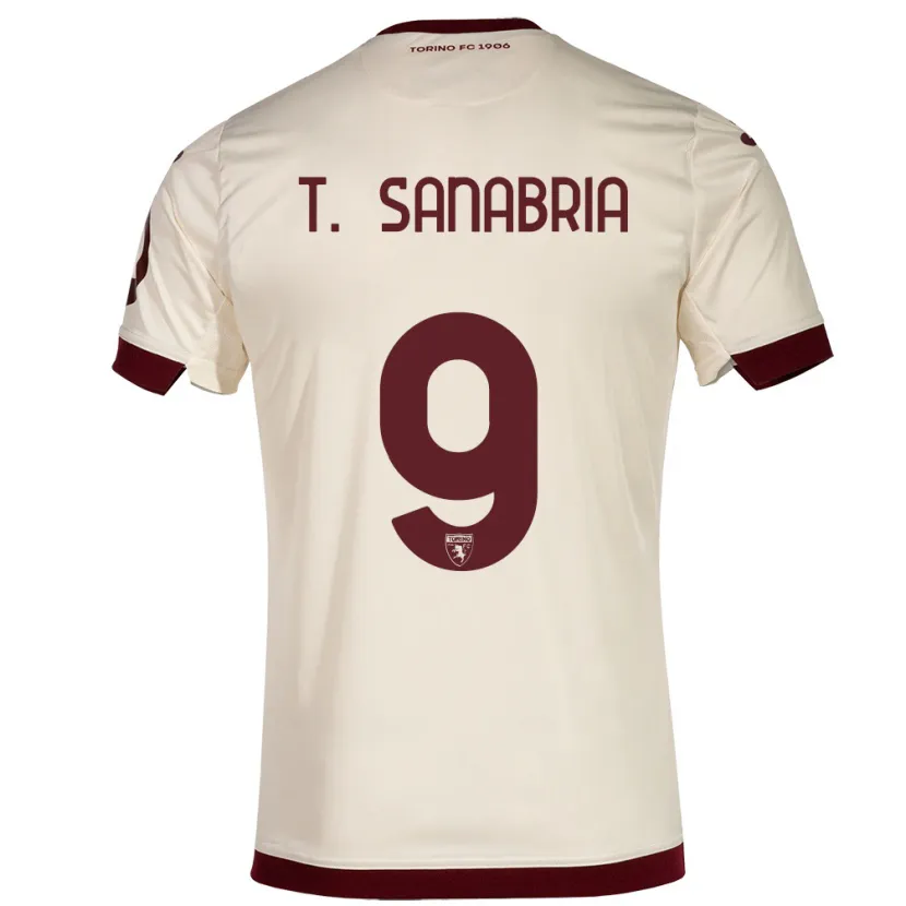 Danxen Hombre Camiseta Antonio Sanabria #9 Champán 2ª Equipación 2023/24 La Camisa