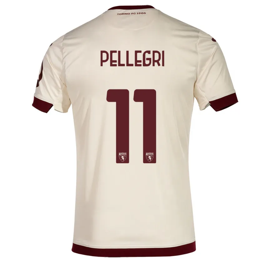 Danxen Hombre Camiseta Pietro Pellegri #11 Champán 2ª Equipación 2023/24 La Camisa