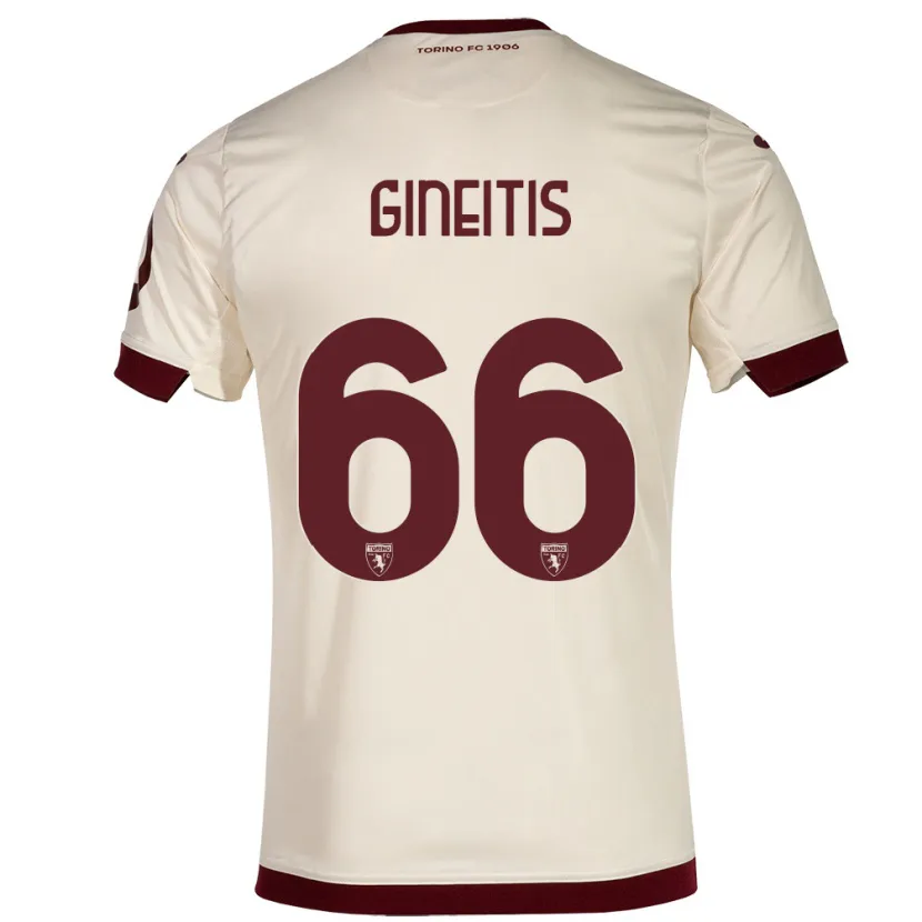 Danxen Hombre Camiseta Gvidas Gineitis #66 Champán 2ª Equipación 2023/24 La Camisa