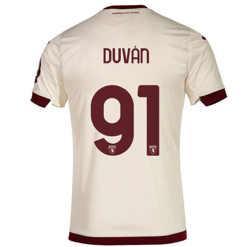 Danxen Hombre Camiseta Duván Zapata #91 Champán 2ª Equipación 2023/24 La Camisa