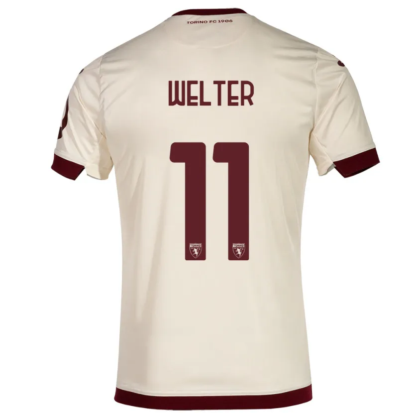 Danxen Hombre Camiseta Francesca Welter #11 Champán 2ª Equipación 2023/24 La Camisa