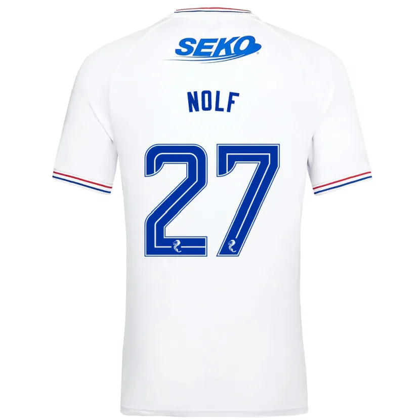 Danxen Hombre Camiseta Madeline Nolf #27 Blanco 2ª Equipación 2023/24 La Camisa