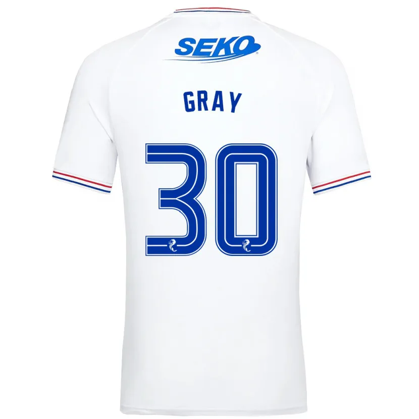 Danxen Hombre Camiseta Georgia Gray #30 Blanco 2ª Equipación 2023/24 La Camisa