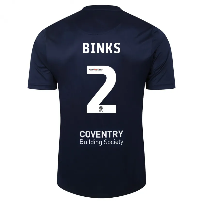 Danxen Hombre Camiseta Luis Binks #2 Rojo Azul Marino 2ª Equipación 2023/24 La Camisa