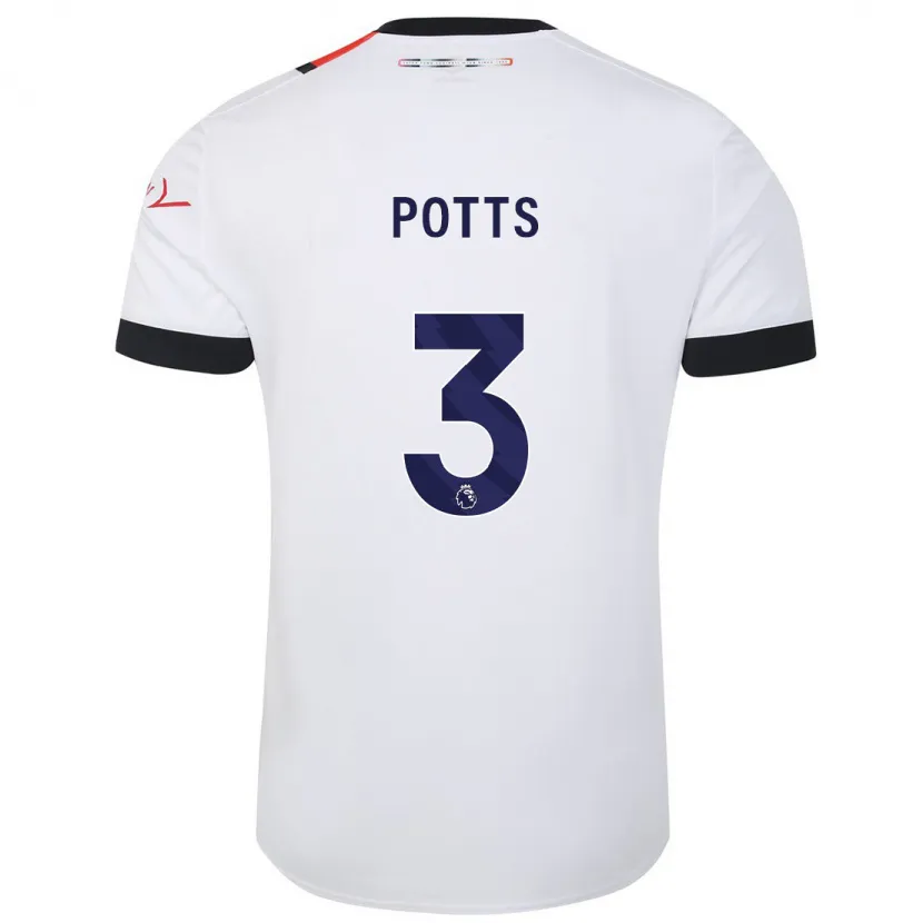 Danxen Hombre Camiseta Dan Potts #3 Blanco 2ª Equipación 2023/24 La Camisa