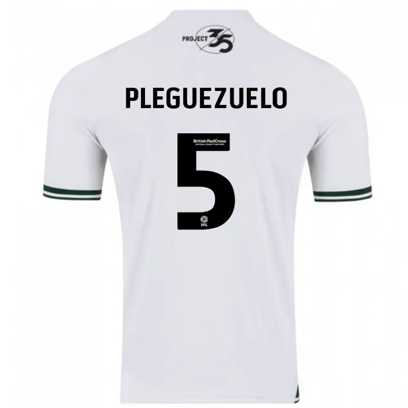 Danxen Hombre Camiseta Julio Pleguezuelo #5 Blanco 2ª Equipación 2023/24 La Camisa