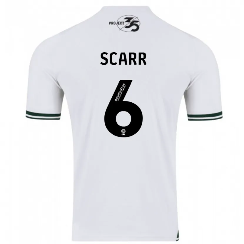 Danxen Hombre Camiseta Dan Scarr #6 Blanco 2ª Equipación 2023/24 La Camisa