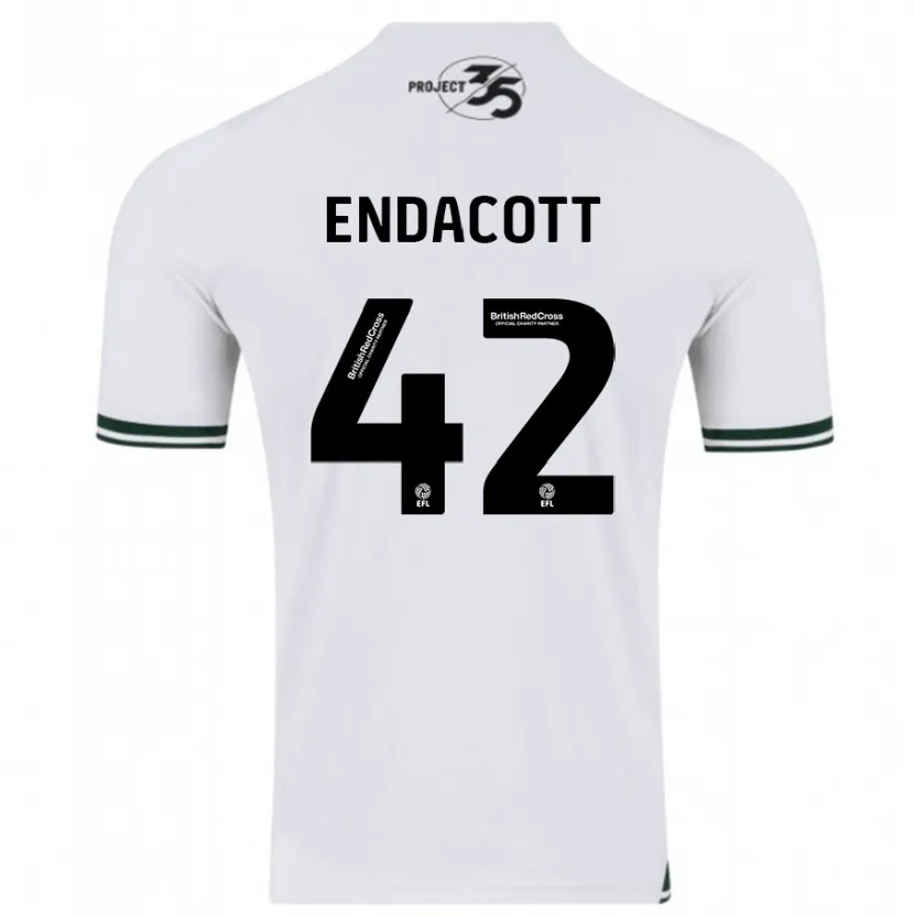 Danxen Hombre Camiseta Jack Endacott #42 Blanco 2ª Equipación 2023/24 La Camisa