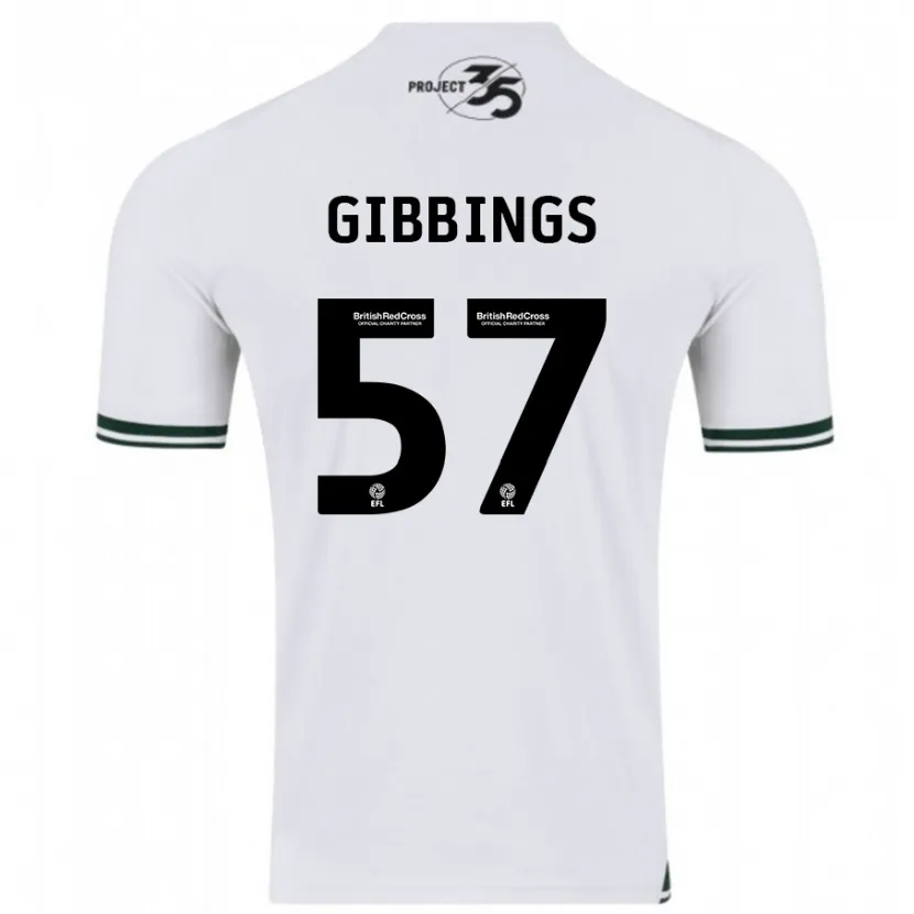 Danxen Hombre Camiseta Cole Gibbings #57 Blanco 2ª Equipación 2023/24 La Camisa