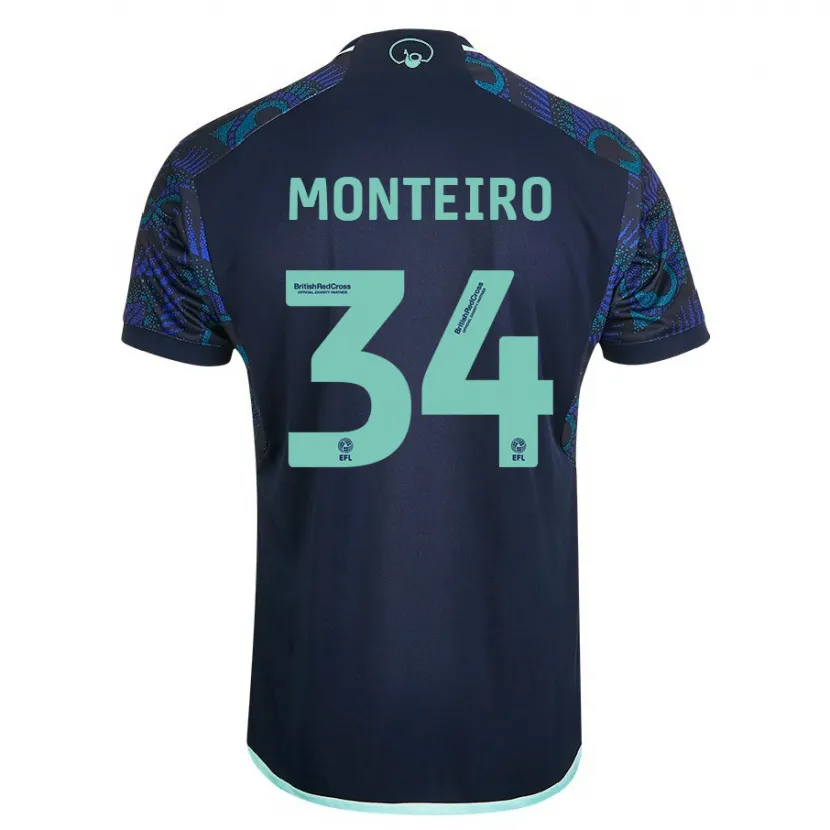 Danxen Hombre Camiseta Diogo Monteiro #34 Azul 2ª Equipación 2023/24 La Camisa