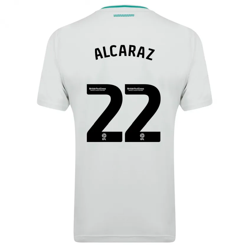 Danxen Hombre Camiseta Carlos Alcaraz #22 Blanco 2ª Equipación 2023/24 La Camisa