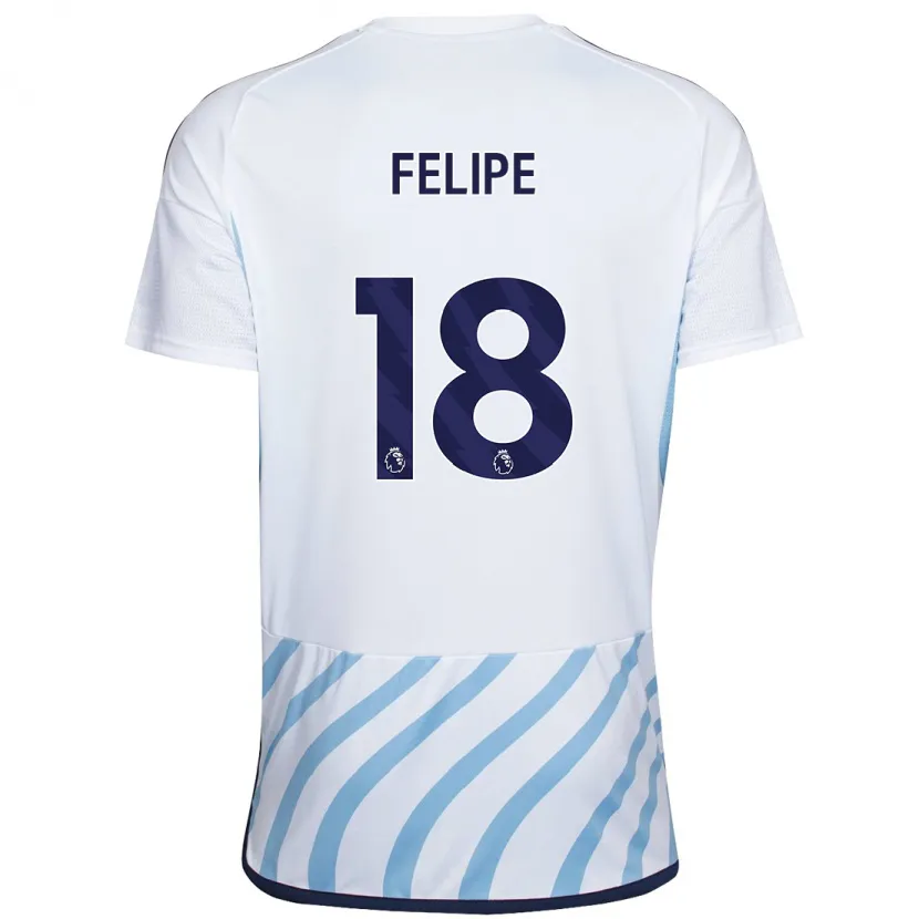 Danxen Hombre Camiseta Felipe #18 Blanco Azul 2ª Equipación 2023/24 La Camisa