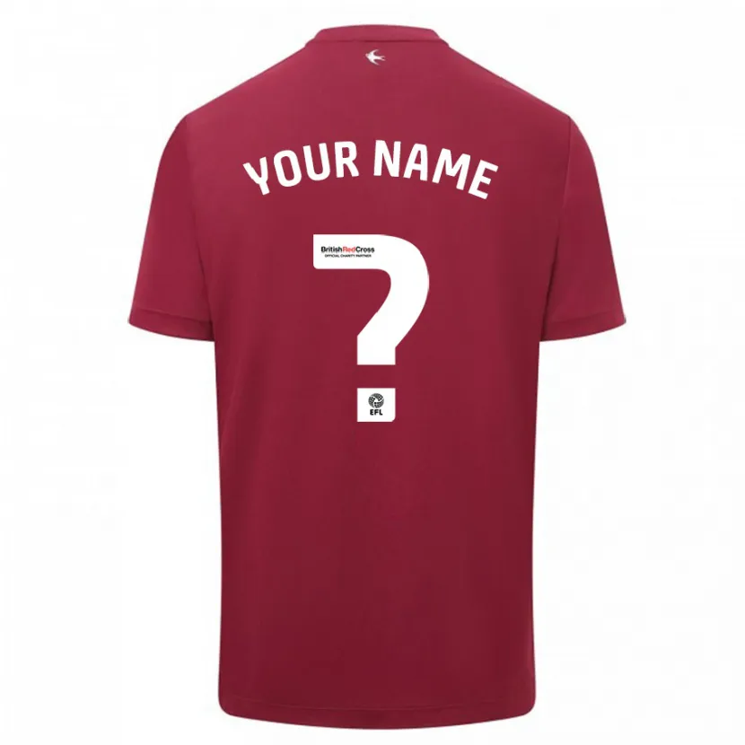 Danxen Hombre Camiseta Su Nombre #0 Rojo 2ª Equipación 2023/24 La Camisa