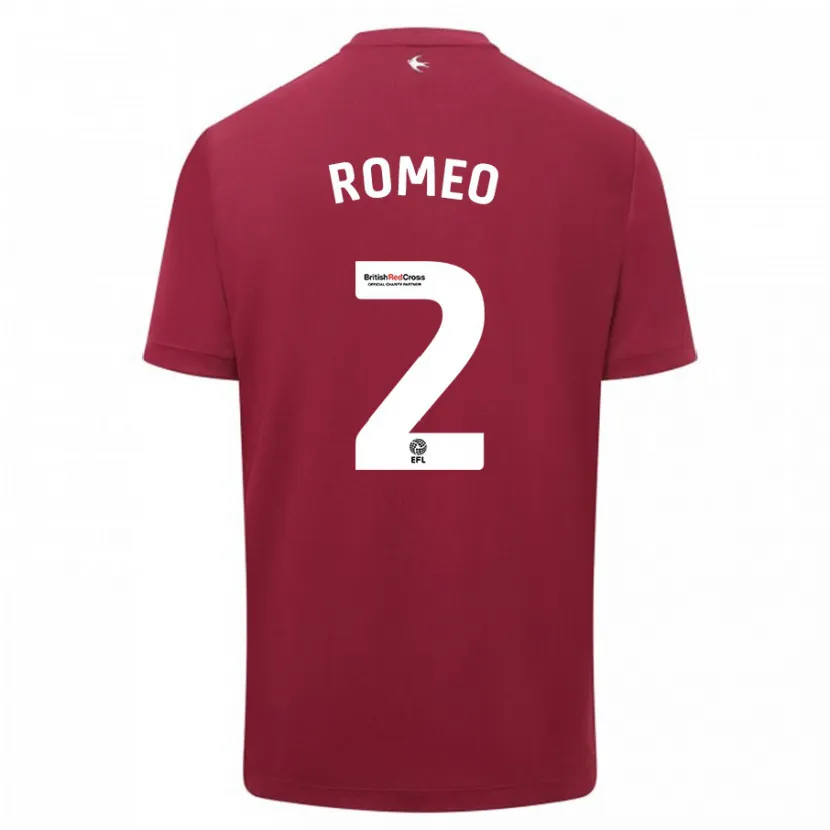 Danxen Hombre Camiseta Mahlon Romeo #2 Rojo 2ª Equipación 2023/24 La Camisa