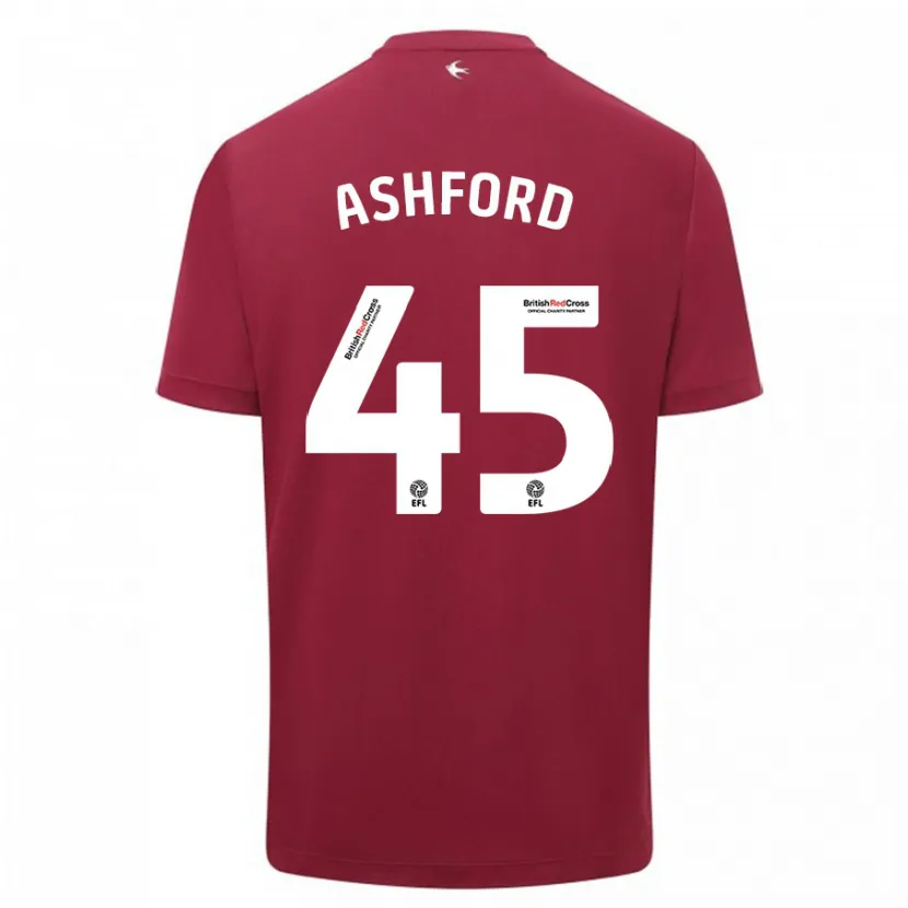 Danxen Hombre Camiseta Cian Ashford #45 Rojo 2ª Equipación 2023/24 La Camisa