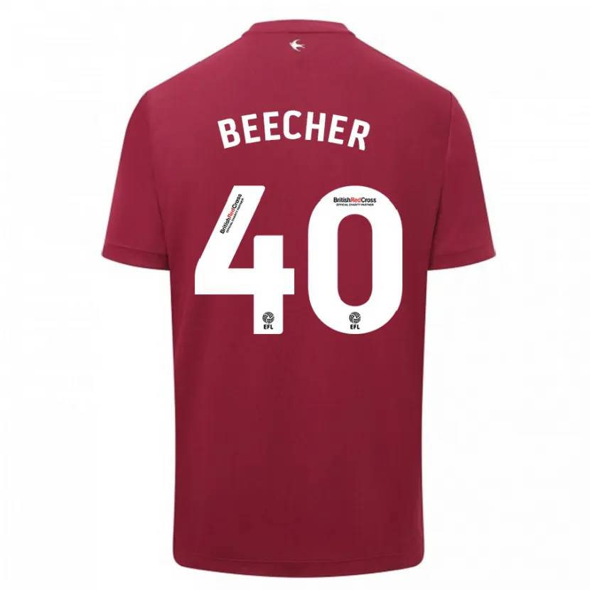 Danxen Hombre Camiseta Josh Beecher #40 Rojo 2ª Equipación 2023/24 La Camisa