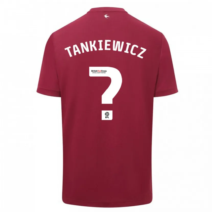 Danxen Hombre Camiseta Rob Tankiewicz #0 Rojo 2ª Equipación 2023/24 La Camisa