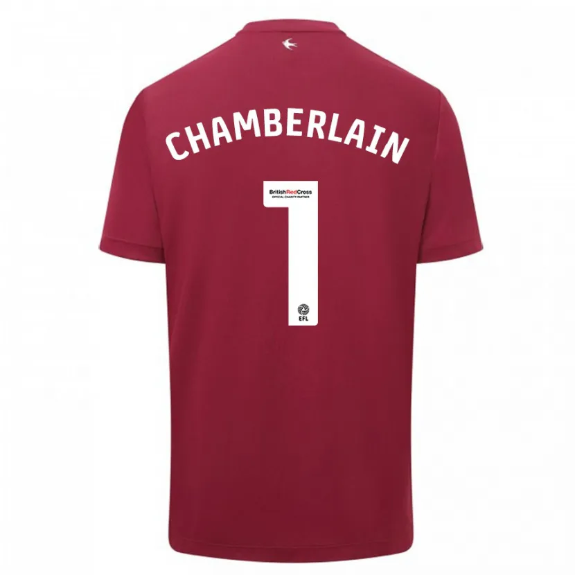 Danxen Hombre Camiseta Ceryn Chamberlain #1 Rojo 2ª Equipación 2023/24 La Camisa