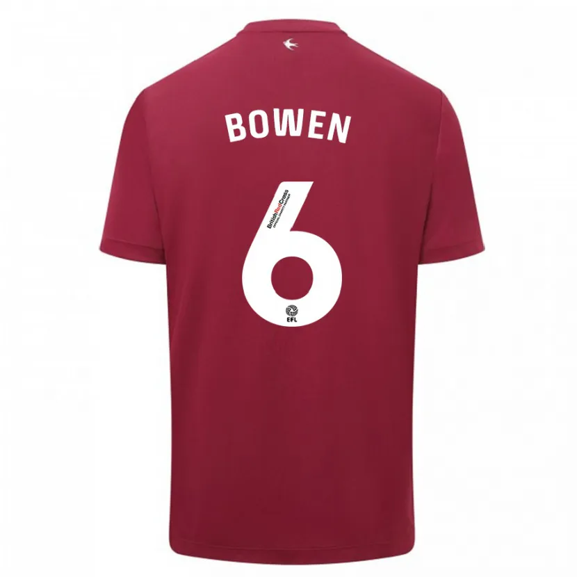 Danxen Hombre Camiseta Megan Bowen #6 Rojo 2ª Equipación 2023/24 La Camisa