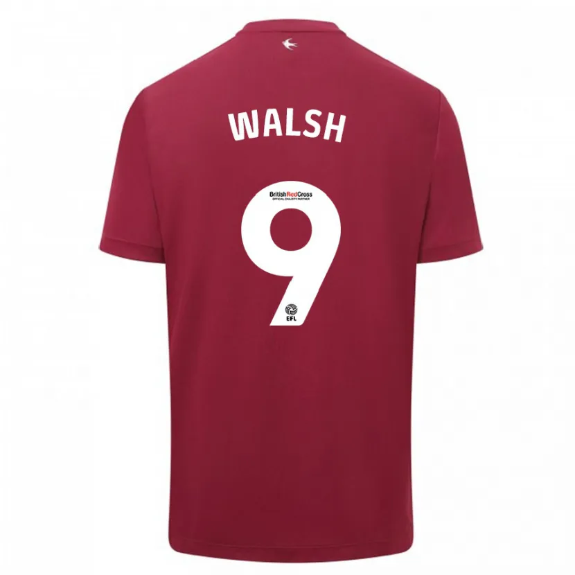 Danxen Hombre Camiseta Catherine Walsh #9 Rojo 2ª Equipación 2023/24 La Camisa