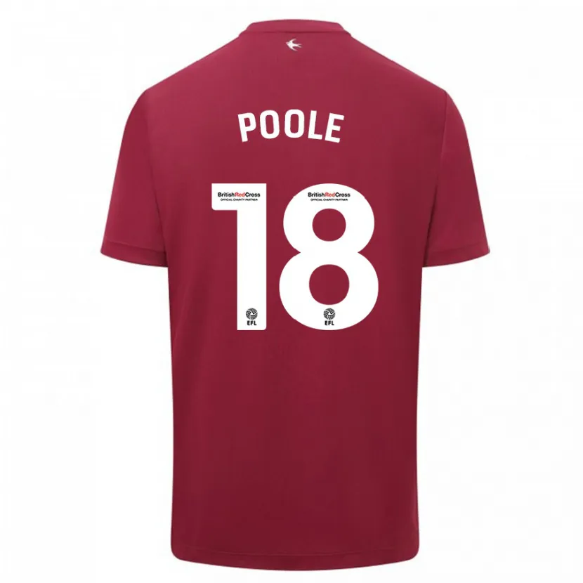 Danxen Hombre Camiseta Phoebie Poole #18 Rojo 2ª Equipación 2023/24 La Camisa