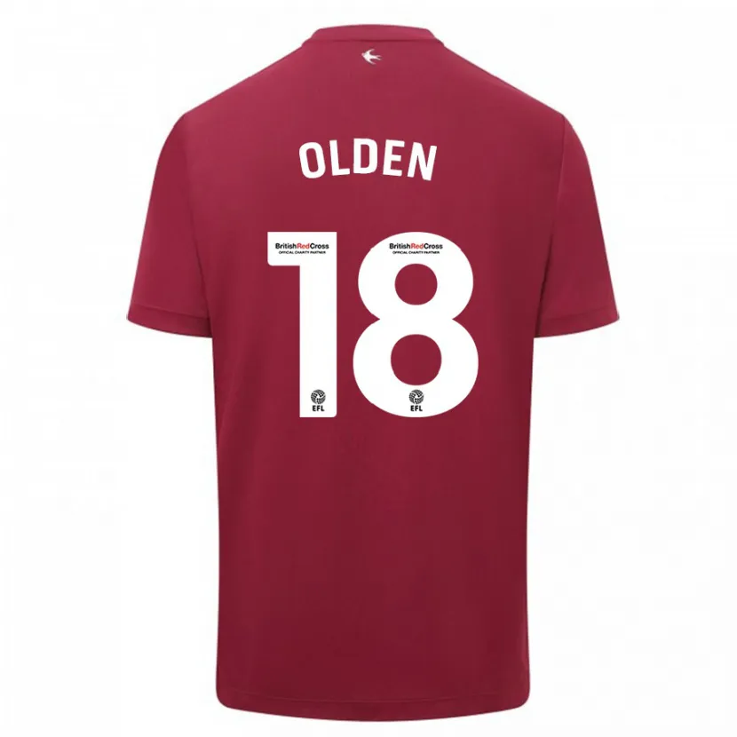 Danxen Hombre Camiseta Mackenzie Olden #18 Rojo 2ª Equipación 2023/24 La Camisa