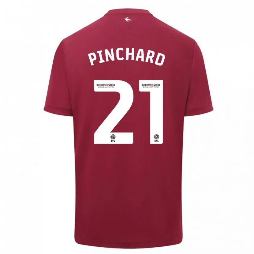 Danxen Hombre Camiseta Cerys Pinchard #21 Rojo 2ª Equipación 2023/24 La Camisa