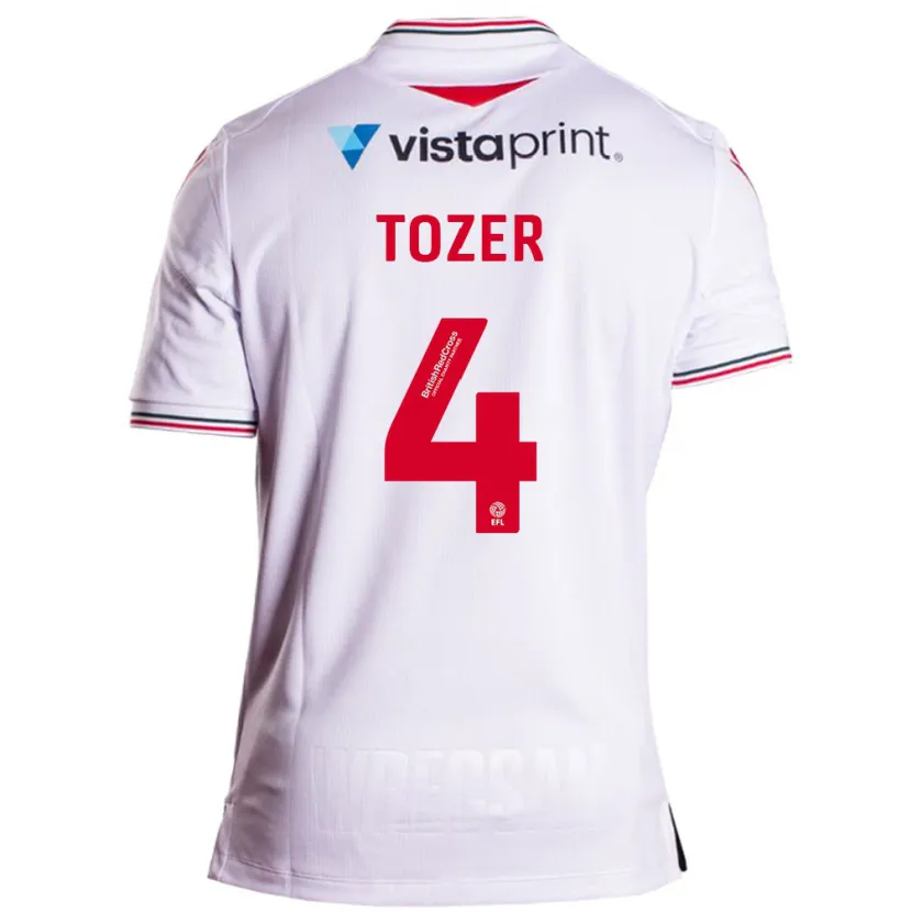 Danxen Hombre Camiseta Ben Tozer #4 Blanco 2ª Equipación 2023/24 La Camisa