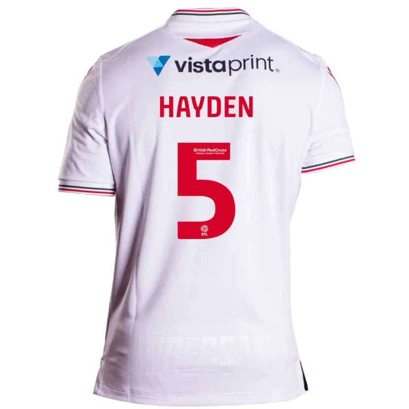 Danxen Hombre Camiseta Aaron Hayden #5 Blanco 2ª Equipación 2023/24 La Camisa