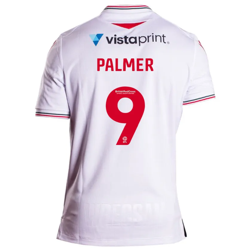 Danxen Hombre Camiseta Ollie Palmer #9 Blanco 2ª Equipación 2023/24 La Camisa