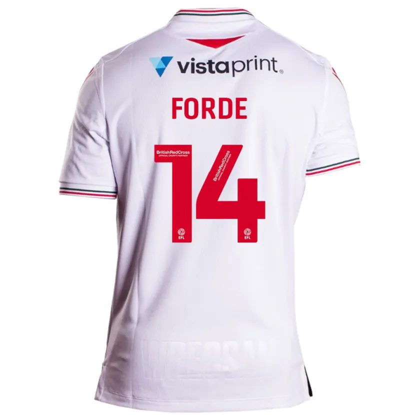 Danxen Hombre Camiseta Anthony Forde #14 Blanco 2ª Equipación 2023/24 La Camisa