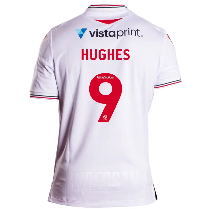 Danxen Hombre Camiseta Rosie Hughes #9 Blanco 2ª Equipación 2023/24 La Camisa