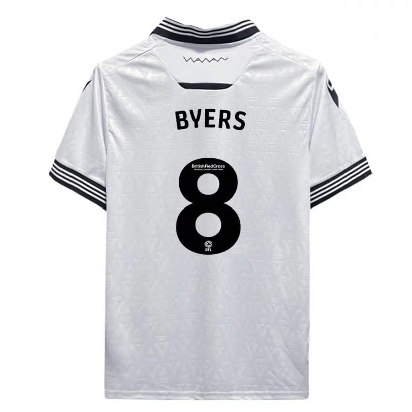 Danxen Hombre Camiseta George Byers #8 Blanco 2ª Equipación 2023/24 La Camisa