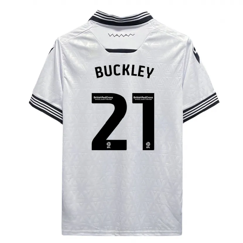 Danxen Hombre Camiseta John Buckley #21 Blanco 2ª Equipación 2023/24 La Camisa