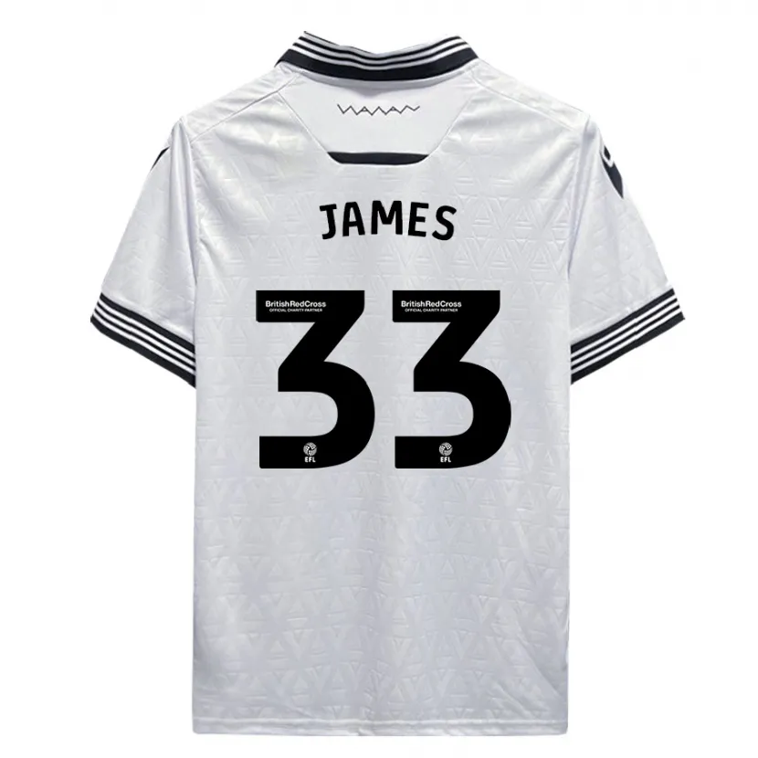 Danxen Hombre Camiseta Reece James #33 Blanco 2ª Equipación 2023/24 La Camisa