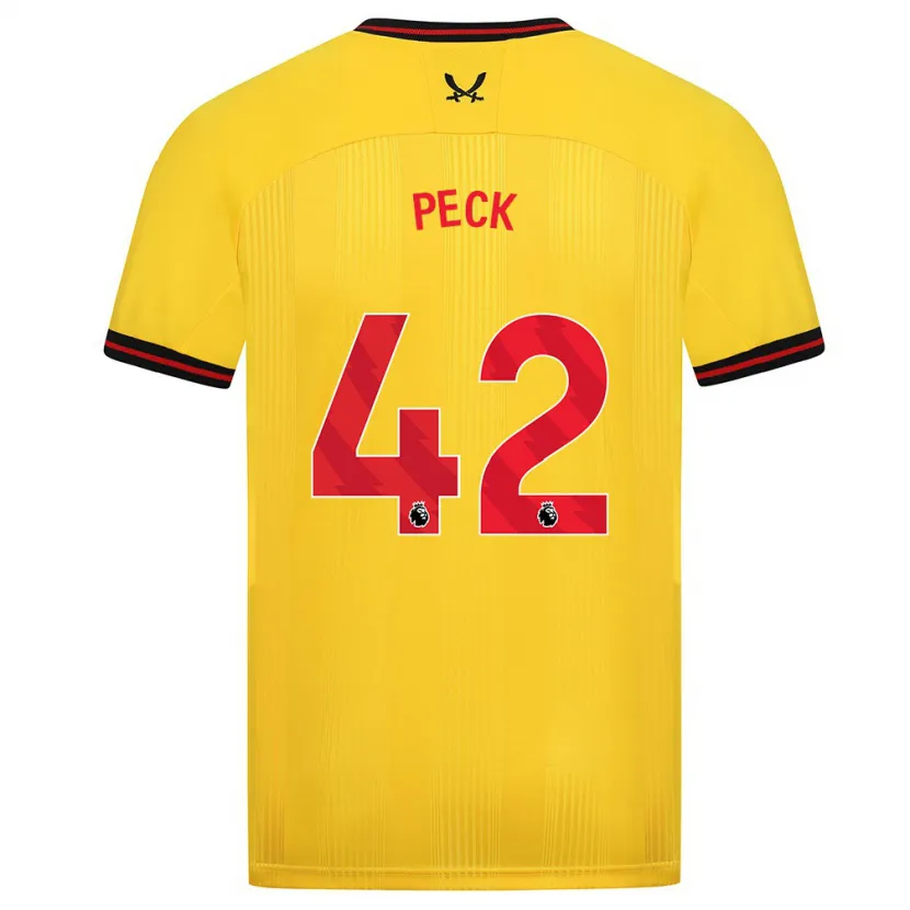 Danxen Hombre Camiseta Sydie Peck #42 Amarillo 2ª Equipación 2023/24 La Camisa