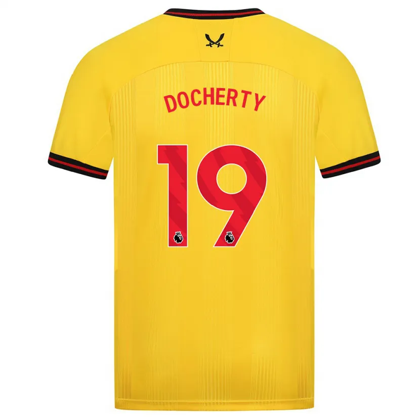 Danxen Hombre Camiseta Charley Docherty #19 Amarillo 2ª Equipación 2023/24 La Camisa