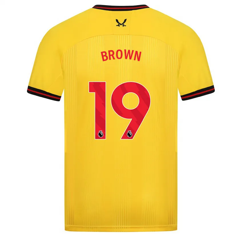 Danxen Hombre Camiseta Alanta Brown #19 Amarillo 2ª Equipación 2023/24 La Camisa