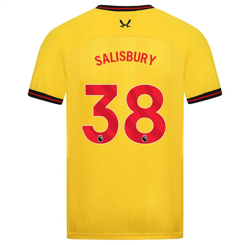 Danxen Hombre Camiseta Chloe Salisbury #38 Amarillo 2ª Equipación 2023/24 La Camisa