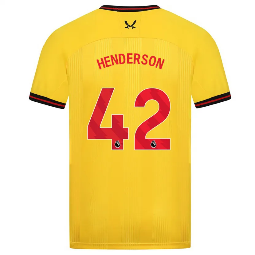 Danxen Hombre Camiseta Peyton Henderson #42 Amarillo 2ª Equipación 2023/24 La Camisa