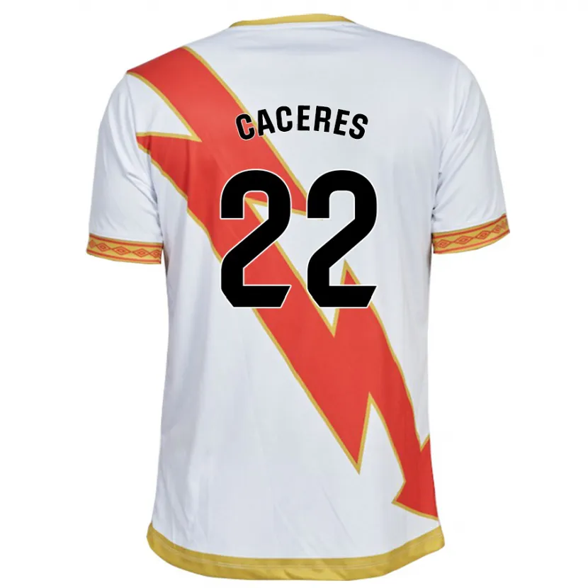 Danxen Mujer Camiseta Daniel Cáceres #22 Blanco 1ª Equipación 2023/24 La Camisa