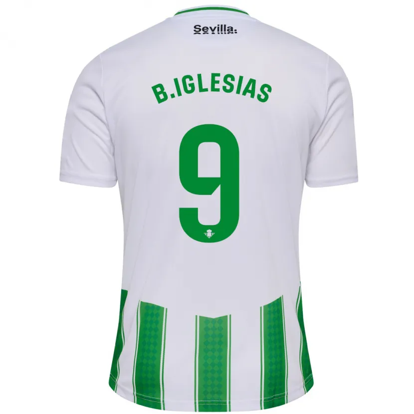 Danxen Mujer Camiseta Borja Iglesias #9 Blanco 1ª Equipación 2023/24 La Camisa