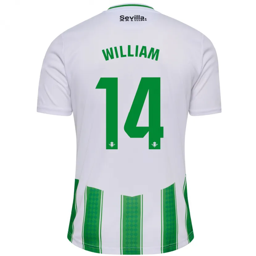 Danxen Mujer Camiseta William Carvalho #14 Blanco 1ª Equipación 2023/24 La Camisa