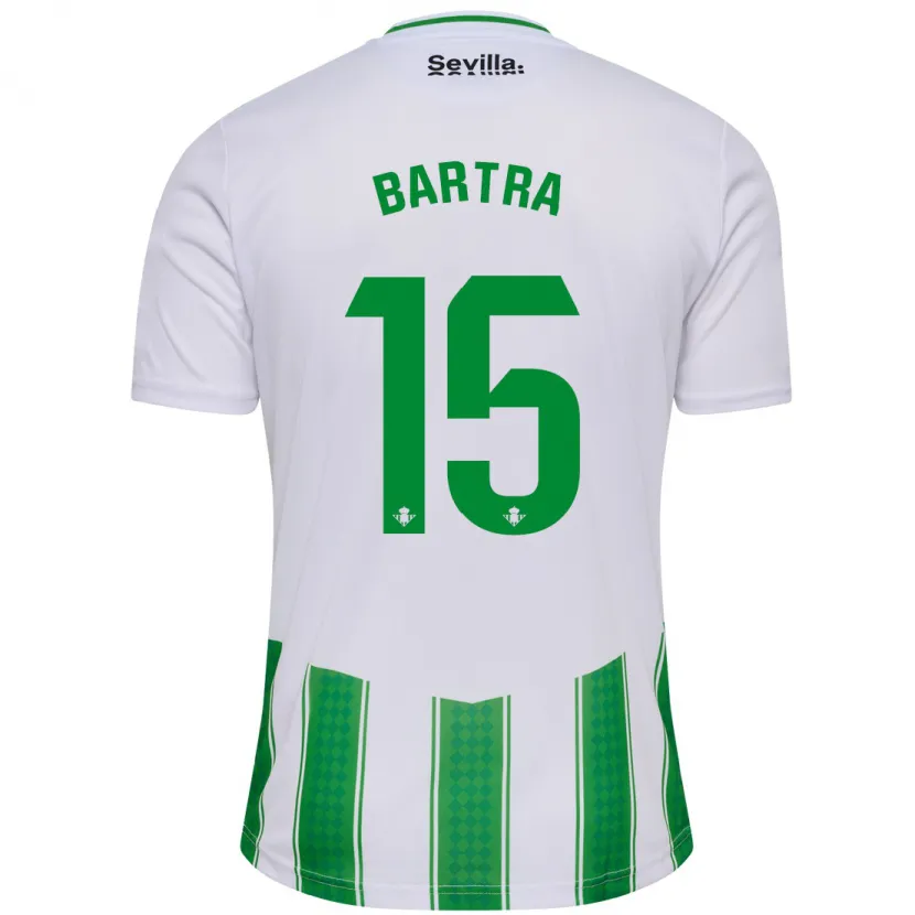 Danxen Mujer Camiseta Marc Bartra #15 Blanco 1ª Equipación 2023/24 La Camisa