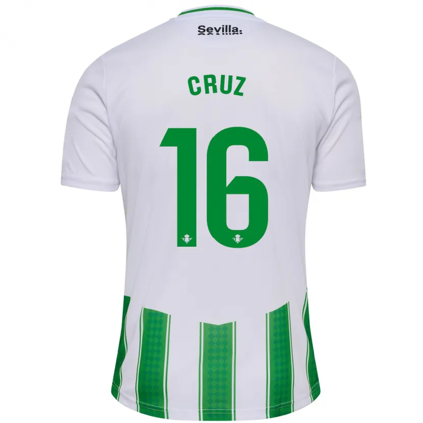 Danxen Mujer Camiseta Juan Cruz #16 Blanco 1ª Equipación 2023/24 La Camisa