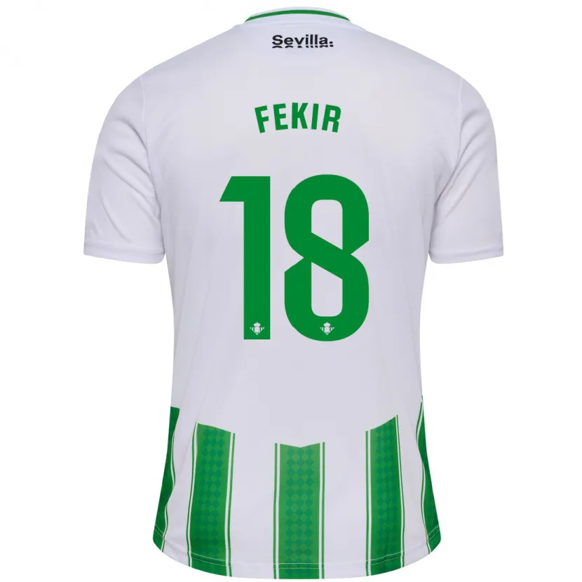 Danxen Mujer Camiseta Yassin Fekir #18 Blanco 1ª Equipación 2023/24 La Camisa