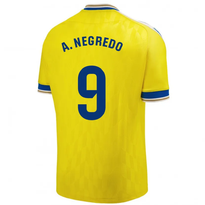 Danxen Mujer Camiseta Álvaro Negredo #9 Amarillo 1ª Equipación 2023/24 La Camisa